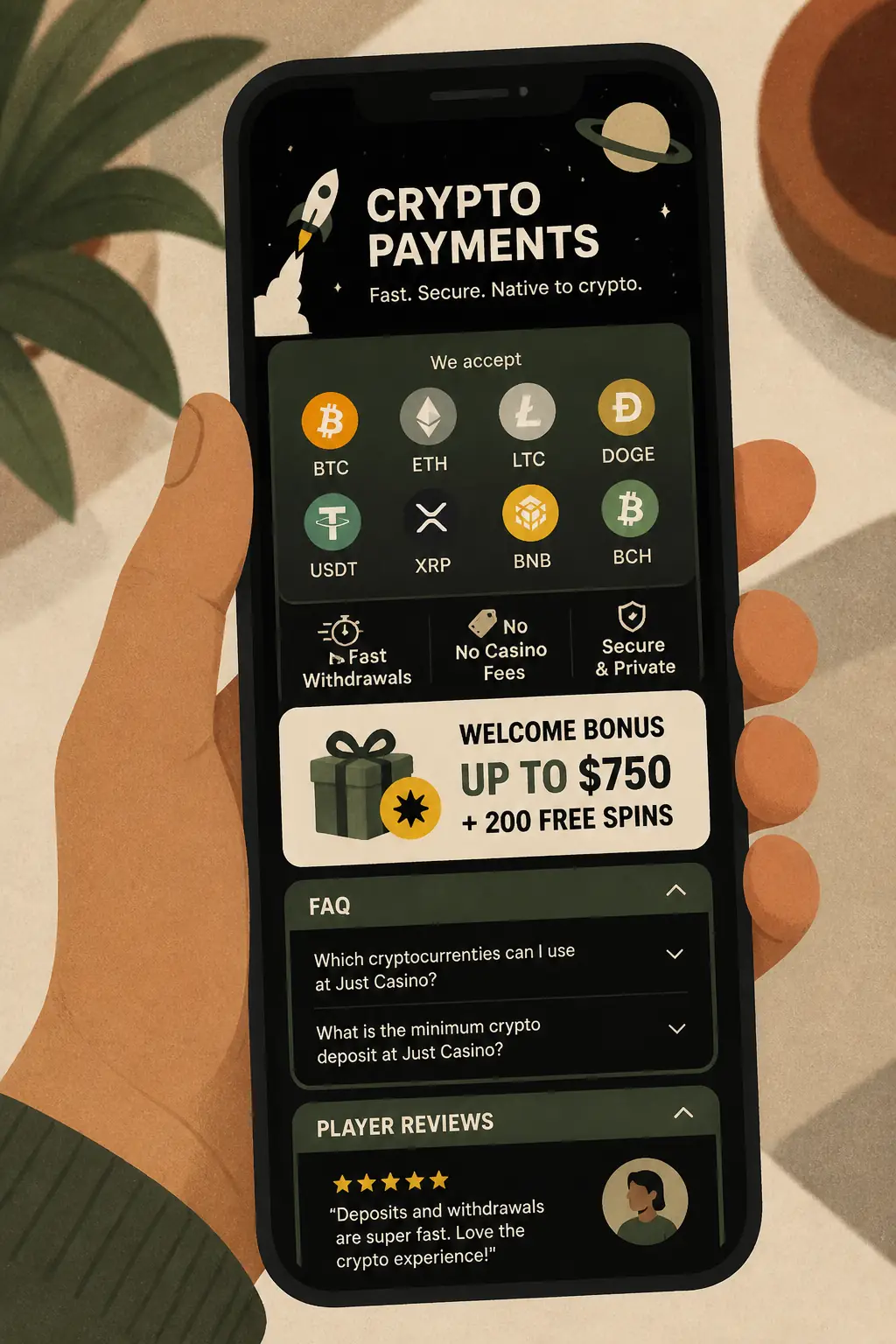 Just Casino Crypto Payments visual guide for Just Casino